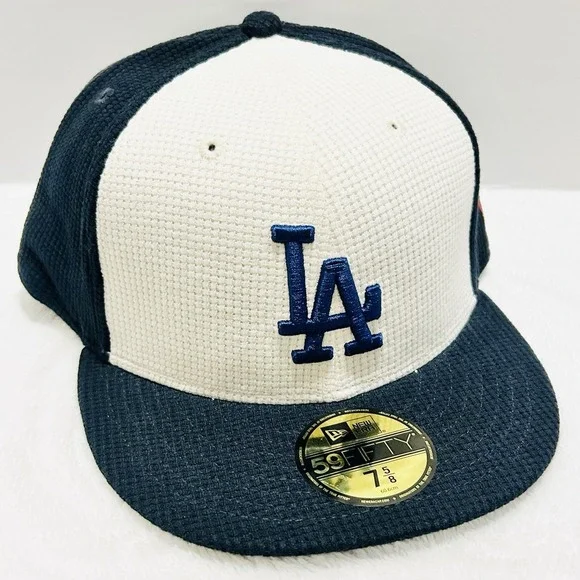 New Era Los Angeles Dodgers Thermal Front 59FIFTY Fitted Hat Cap 7 5/8 Blue MLB - Picture 3 of 5